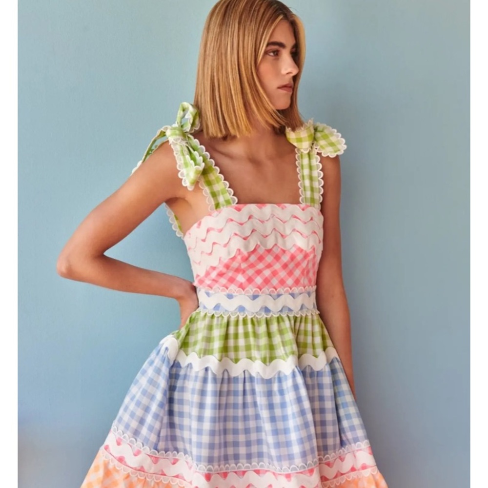 Celia B Jade Short Vichy Dress!  Small!  Brand new without tags! - Picture 2 of 4